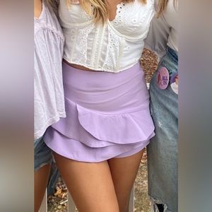 DO + BE purple mini skirt with ruffles